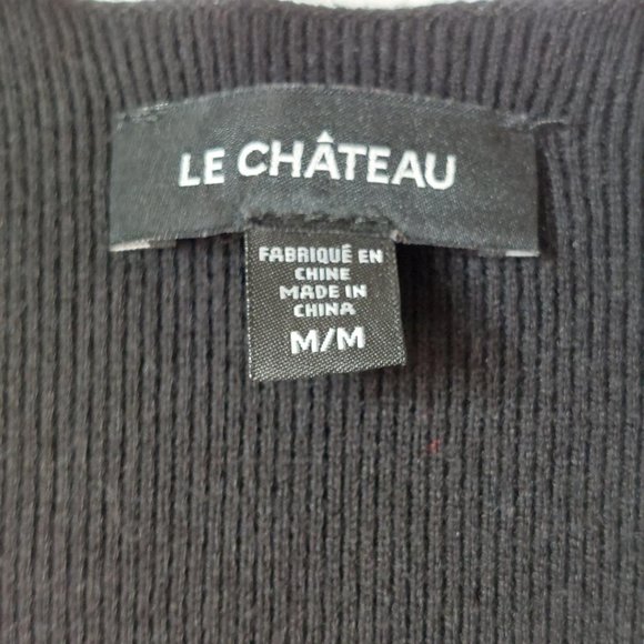 Le Chateau Black/Tan Color Block Dress - Size M - Picture 3 of 4